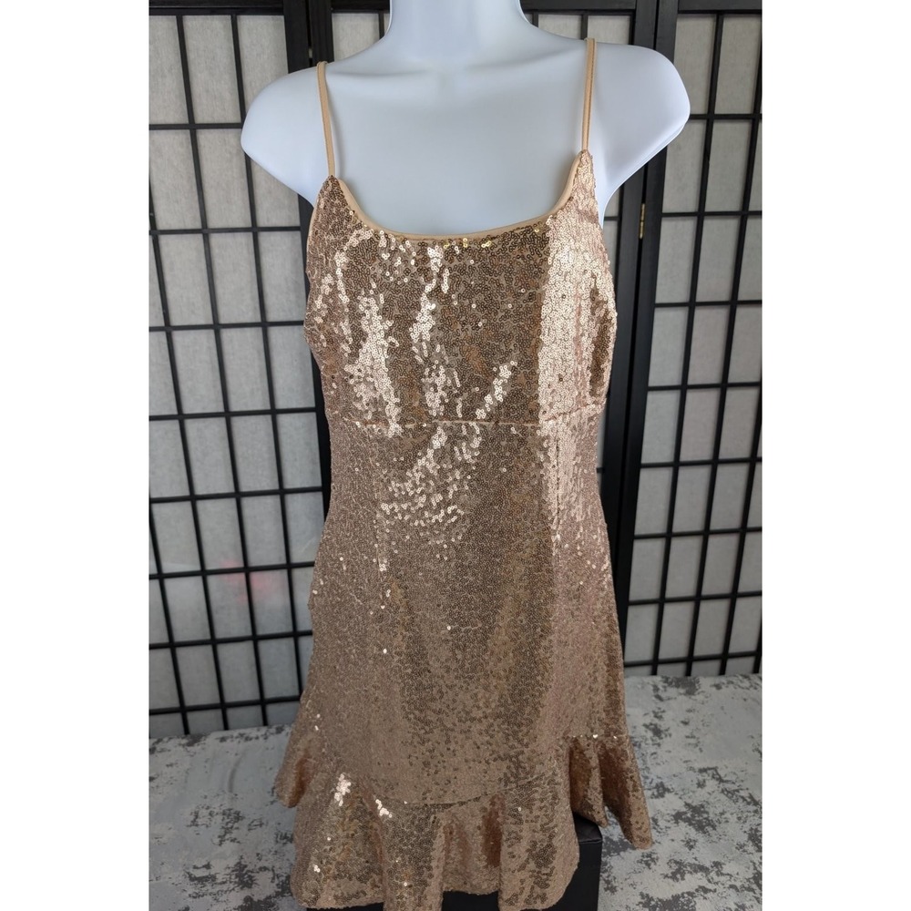 Lulu's Rose Gold Sequin Mini Dress